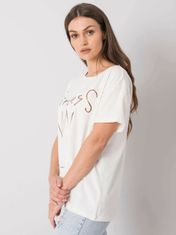 FANCY Ecru dámské bavlněné tričko s potiskem