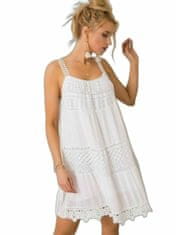 Och Bella Bílé šaty s krajkovými vložkami, velikost m