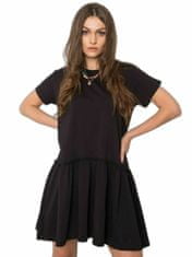 FANCY Černé bavlněné šaty s volánky