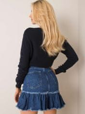 RUE PARIS Tmavě modrá džínová sukně, velikost 38