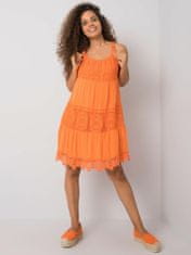 Kraftika O bella oranžové šaty s krajkovými vložkami, velikost m