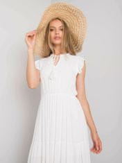 Och Bella Bílé dámské šaty s volánky, velikost s