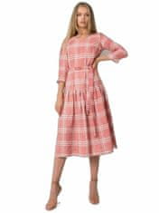 Kraftika Špinavé růžové kostkované šaty s volánky, velikost 38