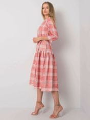 Kraftika Špinavé růžové kostkované šaty s volánky, velikost 38