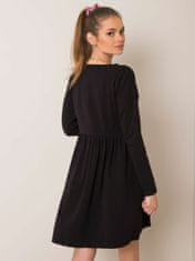 RUE PARIS Černé melanžové šaty, velikost s
