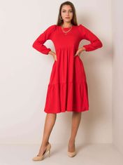 RUE PARIS Červené bavlněné šaty, velikost m