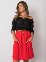 FANCY Červená sukně s knoflíky, velikost s / m