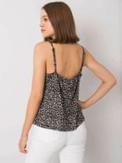 RUE PARIS Černá a šedá leopardí top, velikost s