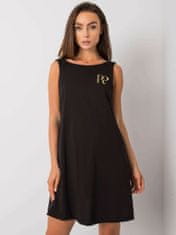 RUE PARIS Černé šaty s výstřihem na zádech, velikost m