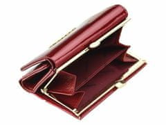 Gregorio Červená menší dámská kožená peněženka s motýly
