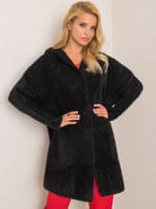 Kraftika Černý kabát alpaka s kapucí