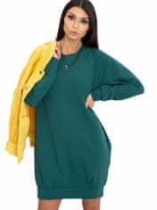 BASIC FEEL GOOD Tmavě zelené bavlněné šaty, velikost l / xl