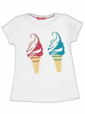 Kraftika Bílé tričko pro dívky s potiskem zmrzliny, velikost 98