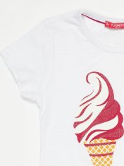 Kraftika Bílé tričko pro dívky s potiskem zmrzliny, velikost 98