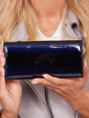 CEDAR Kožená lakovaná peněženka modrá