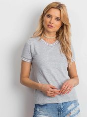 Kraftika Šedá halenka s kulisou a v-neck, velikost l