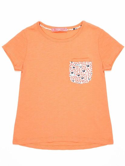 Kraftika Dívčí tričko oranžová s kapsou, velikost 98