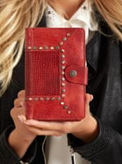 CEDAR Kožená peněženka s nýty červená