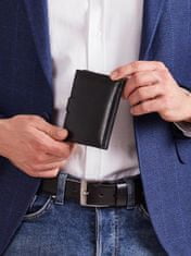 CEDAR Pánská černá kožená peněženka s uzávěrem pohonu