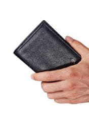Rovicky Pánská černá kožená peněženka se šitím, 2016101371275