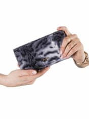 CEDAR Kožená peněženka se vzorem tygra bílá a černá