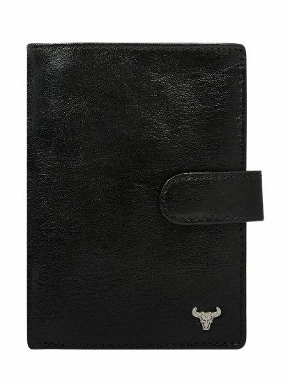 CEDAR Pánská kožená peněženka s klapkou černá, 2016101699706