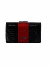 CEDAR Lakovaná dámská peněženka s barevnou vložkou černá