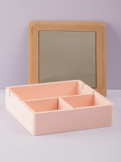 Kraftika Růžová dřevěná krabička se zrcadlem