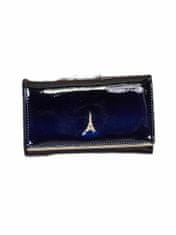 CEDAR Kožená lakovaná dámská peněženka tmavě modrá