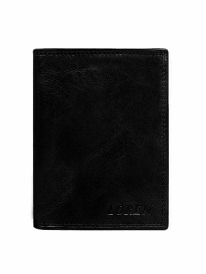 CEDAR Pánská černá kožená peněženka bez spony, 2016101513231