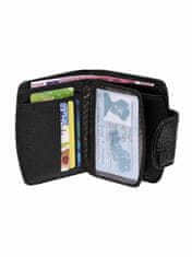 CEDAR Lakovaná kožená peněženka černá s ventilem