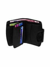 CEDAR Lakovaná kožená peněženka černá s ventilem