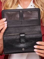 CEDAR Podlouhlá dámská peněženka z pravé kůže černá