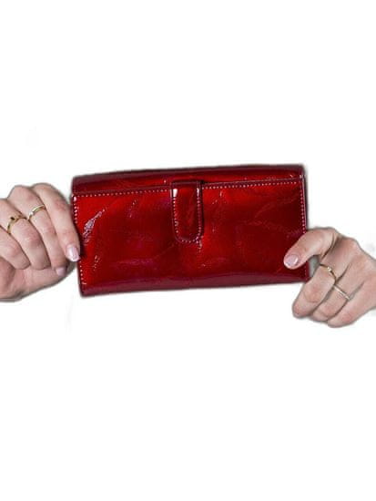 CEDAR Červená podlouhlá lakovaná peněženka