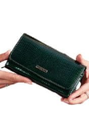 CEDAR Lakovaná dámská kožená peněženka zelená