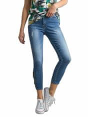 Kraftika Slim fit kalhoty s prolamované modré moduly, velikost 34