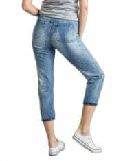 Kraftika Kalhoty mom jeans s odřeninami modré, velikost xs