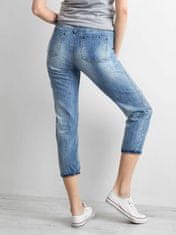 Kraftika Kalhoty mom jeans s odřeninami modré, velikost xs