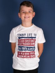 Kraftika Bílé chlapecké tričko tommy life, velikost 98