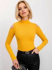 By Sally Tmavě žlutý ženský svetr s vysokou bránou bsl, velikost l