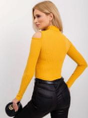 By Sally Tmavě žlutý ženský svetr s vysokou bránou bsl, velikost l