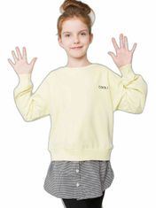 Kraftika Světle žlutá mikina pro dívky s košilí, velikost 164