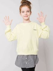 Kraftika Světle žlutá mikina pro dívky s košilí, velikost 164