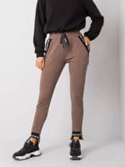 RELEVANCE Tmavě béžové dámské sportovní kalhoty, velikost xl