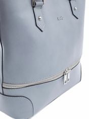 CEDAR Kožená taška s dekorativními zipy světle šedá