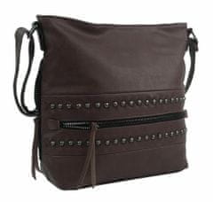 Kraftika Kávově hnědá středně velká crossbody dámská kabelka xh5046