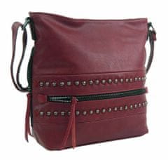 Kraftika Tmavě červená středně velká crossbody dámská kabelka xh5046