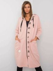 RELEVANCE Špinavý růžový svetr s kapucí, velikost l / xl