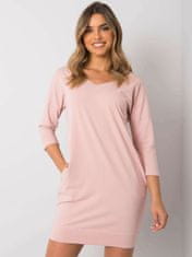 RELEVANCE Špinavé růžové bavlněné šaty s kapsami, velikost l / xl