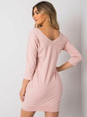 RELEVANCE Špinavé růžové bavlněné šaty s kapsami, velikost l / xl